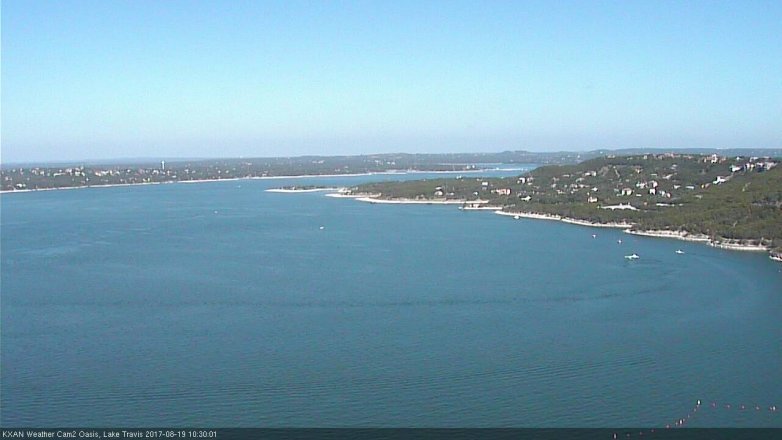 Lake Travis webcam, August 19, 2017 9:55 AM CT
