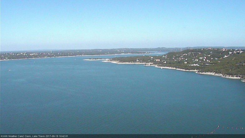 Lake Travis webcam, August 19, 2017 10:00 AM CT