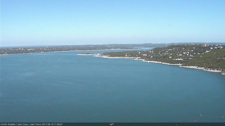 Lake Travis webcam, August 19, 2017 10:25 AM CT
