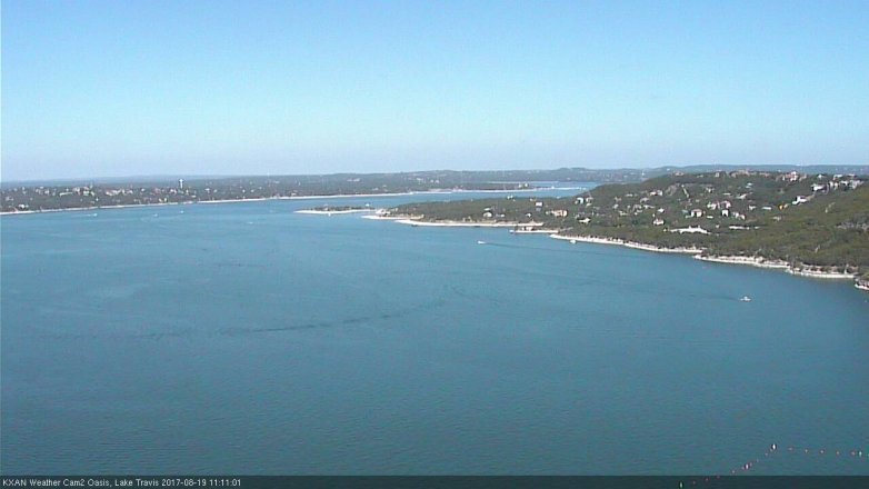 Lake Travis webcam, August 19, 2017 10:30 AM CT