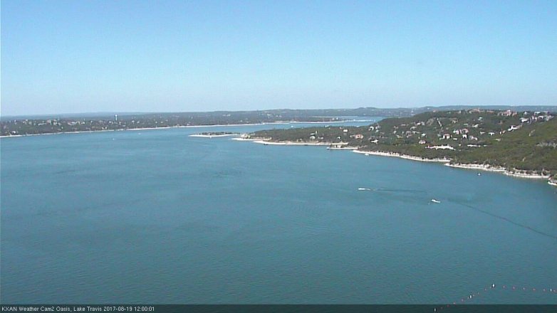 Lake Travis webcam, August 19, 2017 11:15 AM CT