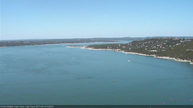 Lake Travis webcam, August 19, 2017 12:05 PM CT