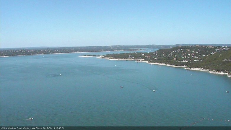 Lake Travis webcam, August 19, 2017 12:10 PM CT