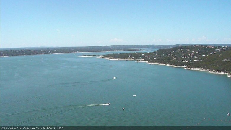 Lake Travis webcam, August 19, 2017 1:10 PM CT