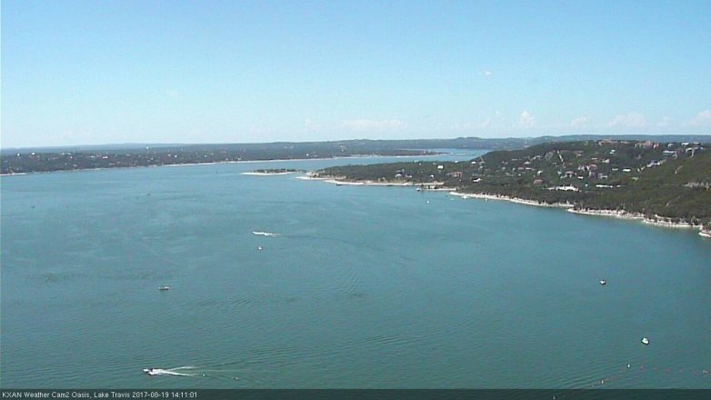 Lake Travis webcam, August 19, 2017 1:20 PM CT