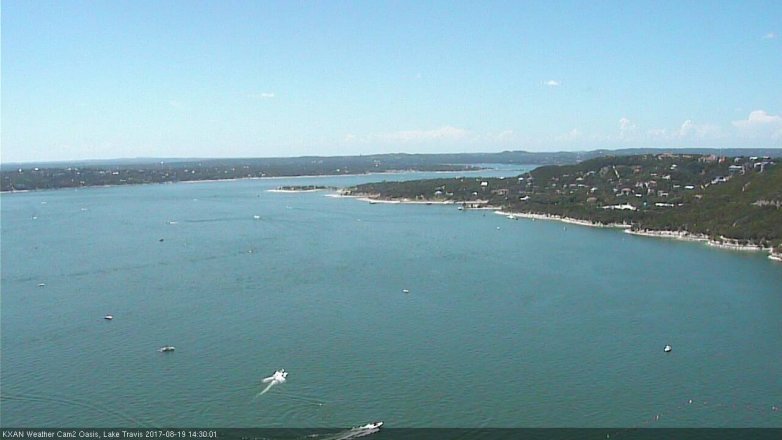 Lake Travis webcam, August 19, 2017 1:40 PM CT