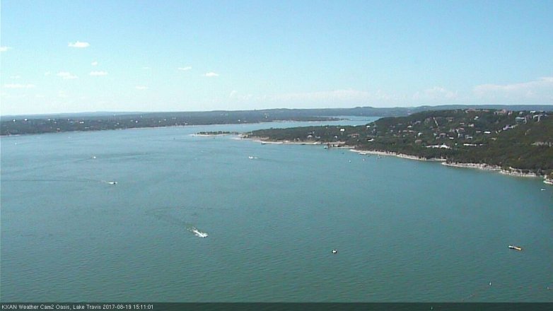 Lake Travis webcam, August 19, 2017 2:15 PM CT