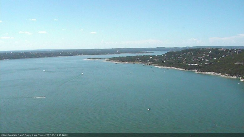 Lake Travis webcam, August 19, 2017 2:20 PM CT