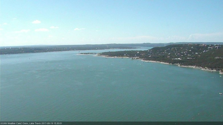 Lake Travis webcam, August 19, 2017 2:35 PM CT