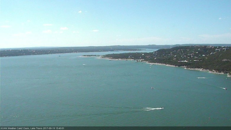 Lake Travis webcam, August 19, 2017 3:00 PM CT