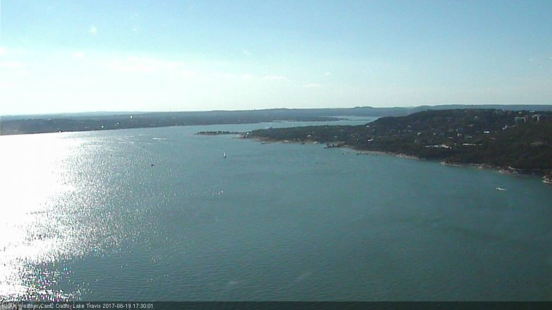 Lake Travis webcam, August 19, 2017 4:50 PM CT