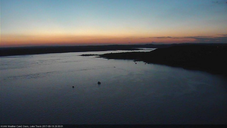 Lake Travis webcam, August 19, 2017 7:50 PM CT