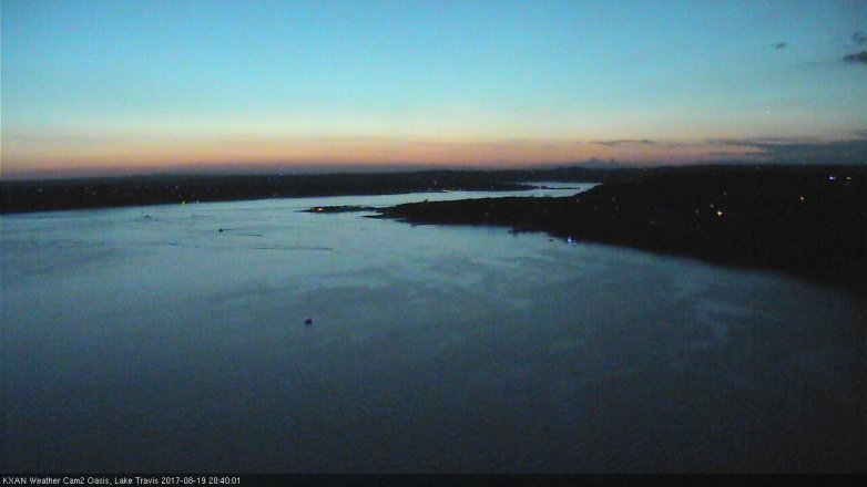 Lake Travis webcam, August 19, 2017 8:00 PM CT