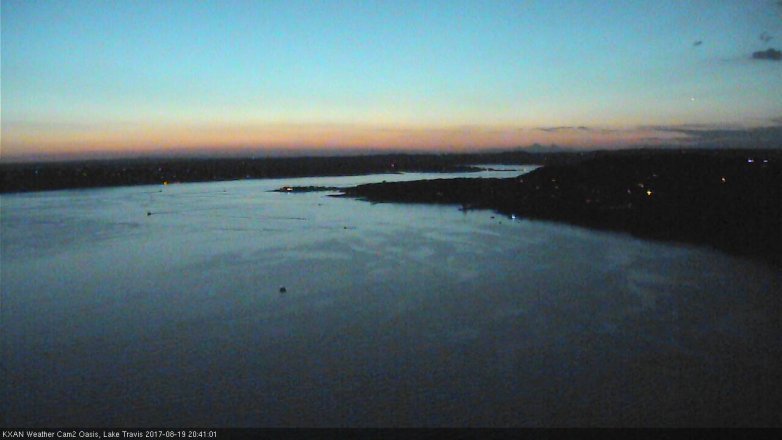 Lake Travis webcam, August 19, 2017 8:10 PM CT