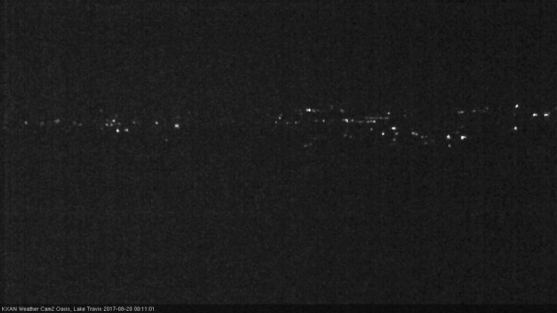 Lake Travis webcam, August 19, 2017 11:15 PM CT