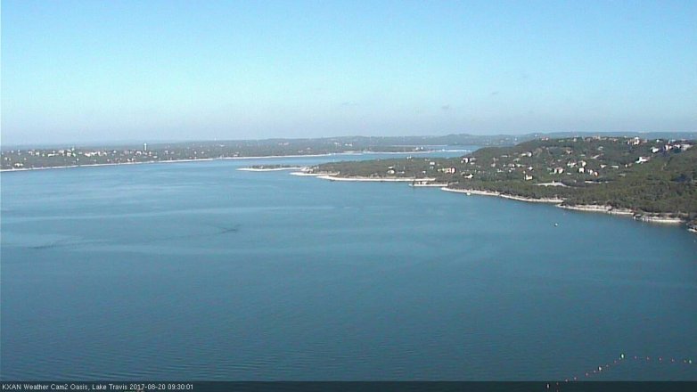 Lake Travis webcam, August 20, 2017 9:00 AM CT
