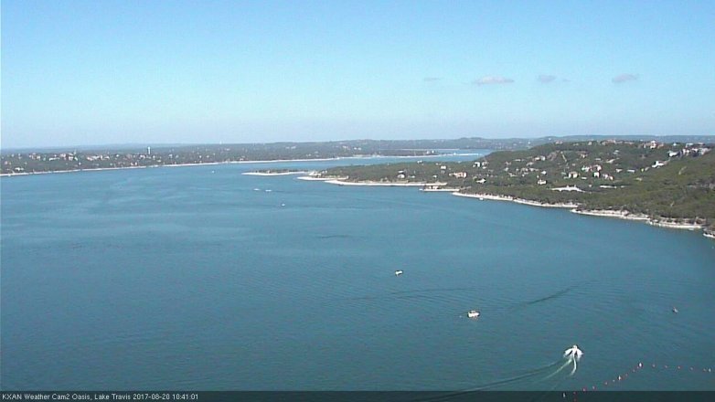 Lake Travis webcam, August 20, 2017 9:55 AM CT