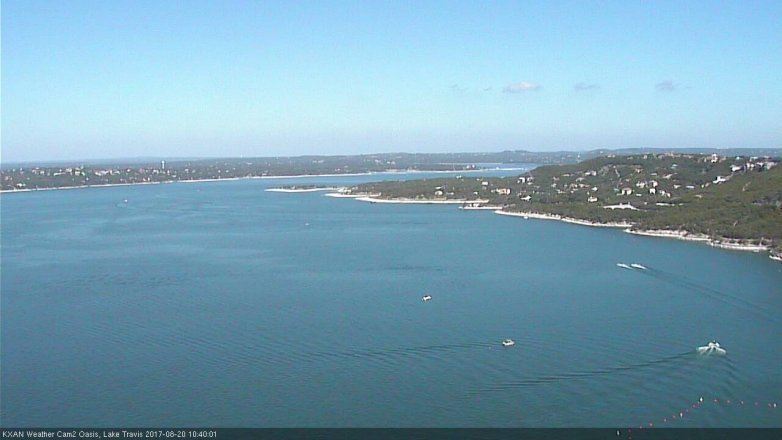 Lake Travis webcam, August 20, 2017 10:00 AM CT