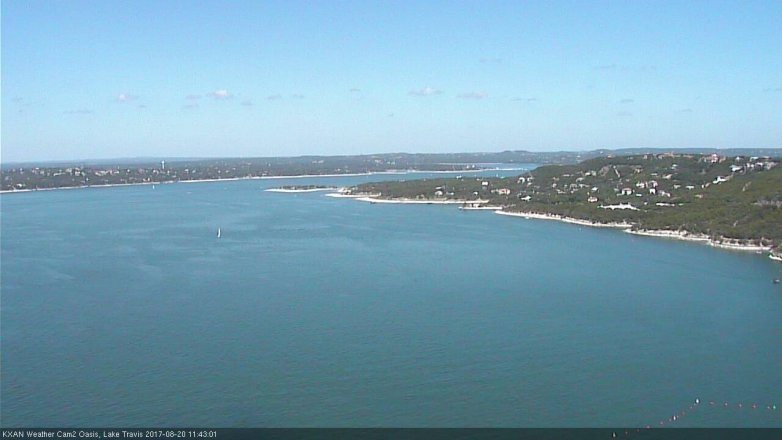 Lake Travis webcam, August 20, 2017 10:50 AM CT