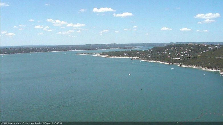 Lake Travis webcam, August 20, 2017 12:45 PM CT