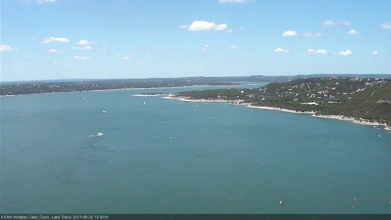 Lake Travis webcam, August 20, 2017 1:00 PM CT