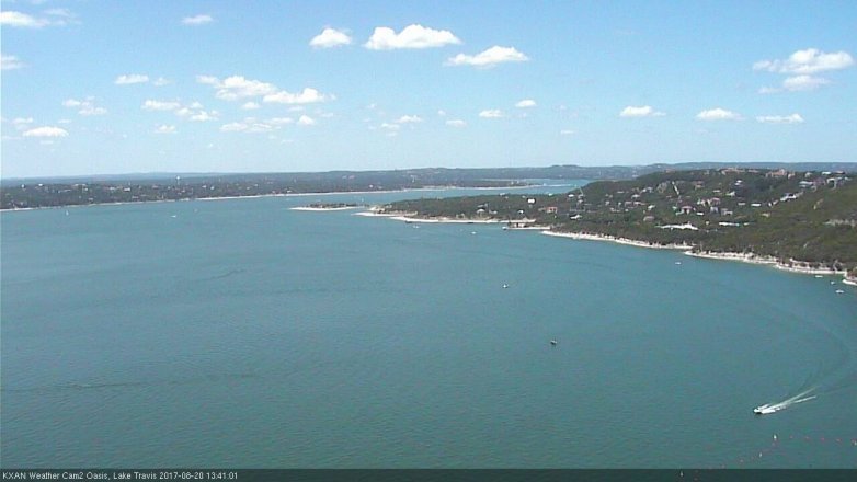 Lake Travis webcam, August 20, 2017 1:05 PM CT