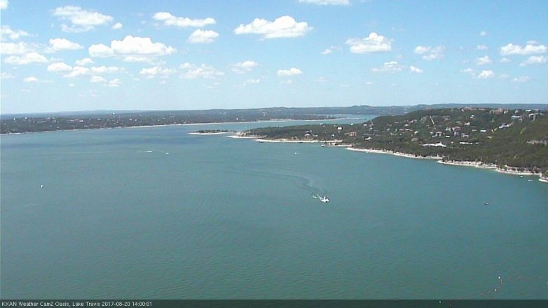 Lake Travis webcam, August 20, 2017 1:20 PM CT
