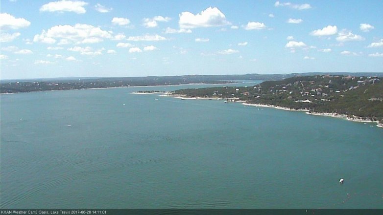 Lake Travis webcam, August 20, 2017 1:40 PM CT