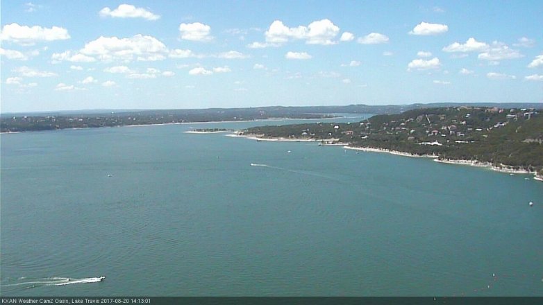 Lake Travis webcam, August 20, 2017 1:45 PM CT