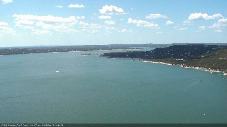 Lake Travis webcam, August 20, 2017 2:10 PM CT
