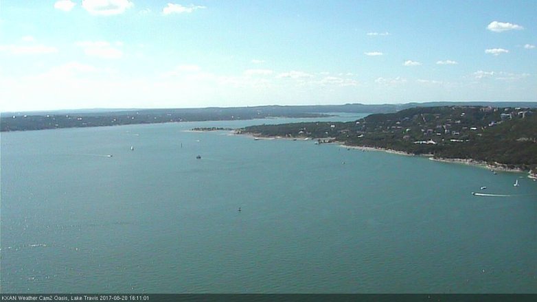 Lake Travis webcam, August 20, 2017 3:15 PM CT