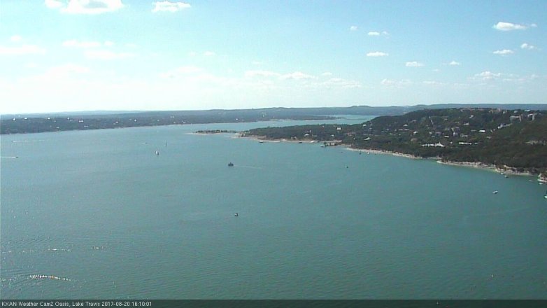 Lake Travis webcam, August 20, 2017 3:35 PM CT