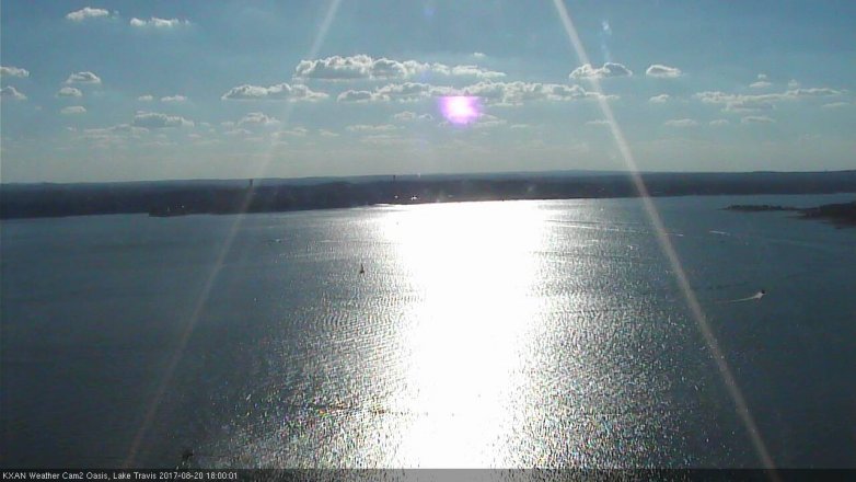 Lake Travis webcam, August 20, 2017 5:25 PM CT