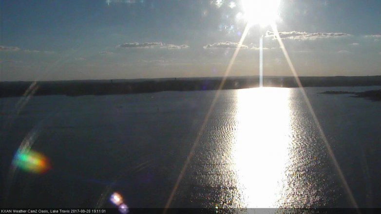 Lake Travis webcam, August 20, 2017 6:15 PM CT