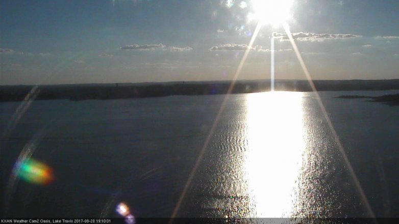 Lake Travis webcam, August 20, 2017 6:35 PM CT