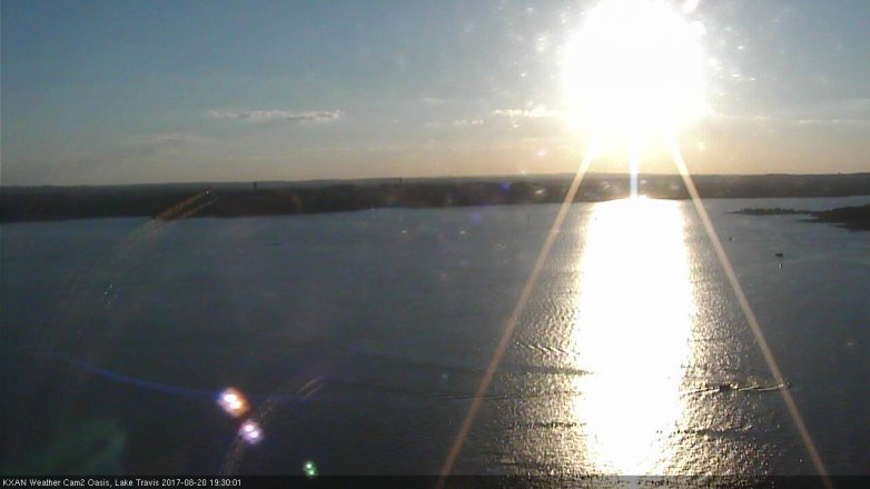 Lake Travis webcam, August 20, 2017 6:55 PM CT