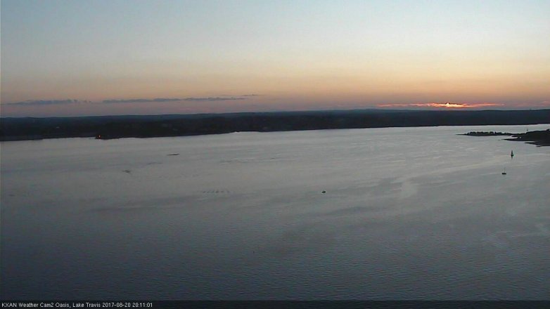 Lake Travis webcam, August 20, 2017 7:20 PM CT