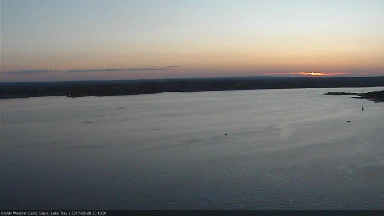 Lake Travis webcam, August 20, 2017 7:30 PM CT