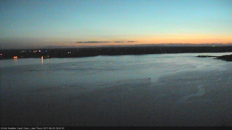 Lake Travis webcam, August 20, 2017 8:00 PM CT