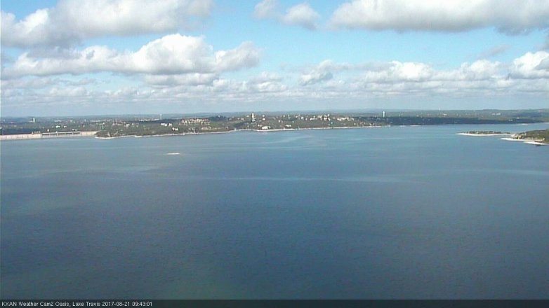 Lake Travis webcam, August 21, 2017 9:00 AM CT