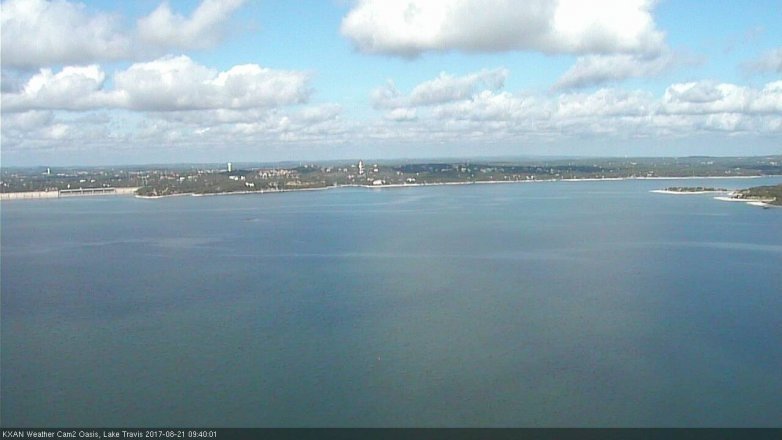 Lake Travis webcam, August 21, 2017 9:10 AM CT