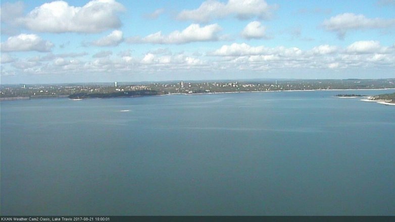 Lake Travis webcam, August 21, 2017 9:30 AM CT