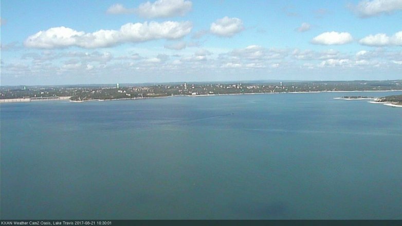 Lake Travis webcam, August 21, 2017 9:40 AM CT