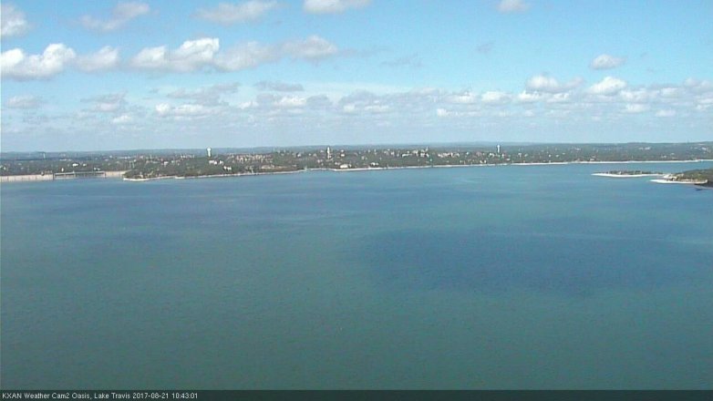 Lake Travis webcam, August 21, 2017 9:50 AM CT