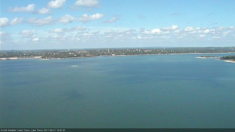 Lake Travis webcam, August 21, 2017 9:55 AM CT