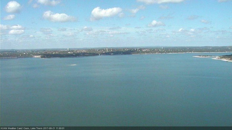 Lake Travis webcam, August 21, 2017 10:15 AM CT
