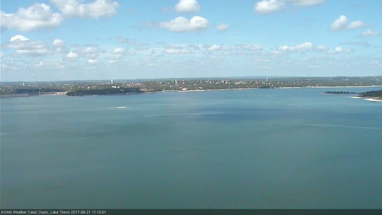 Lake Travis webcam, August 21, 2017 10:25 AM CT