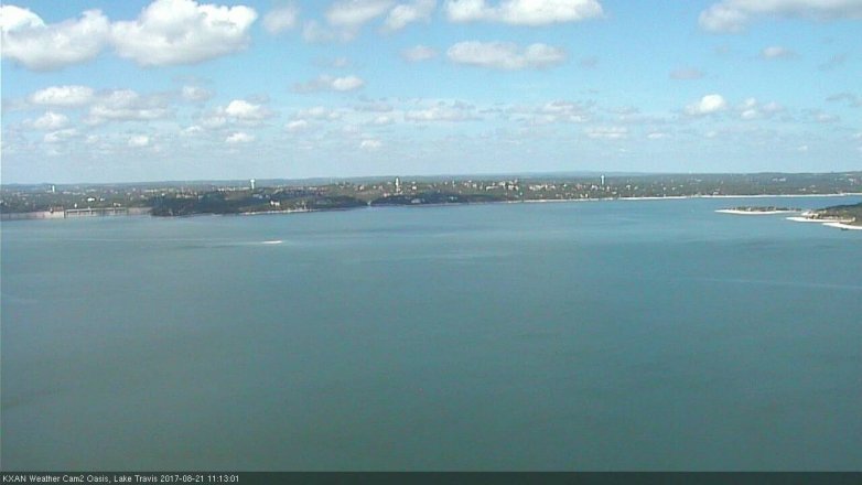 Lake Travis webcam, August 21, 2017 10:30 AM CT