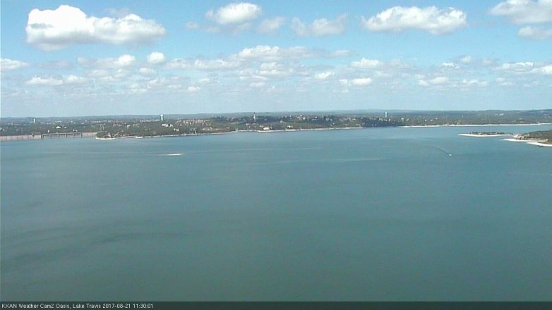 Lake Travis webcam, August 21, 2017 10:35 AM CT
