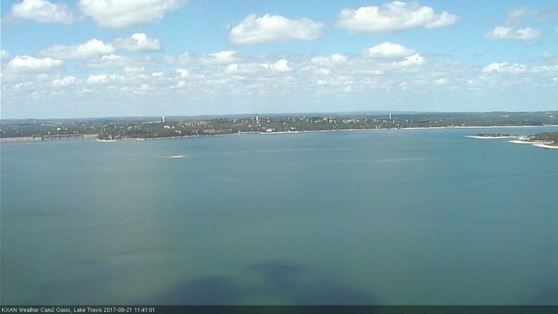 Lake Travis webcam, August 21, 2017 10:50 AM CT
